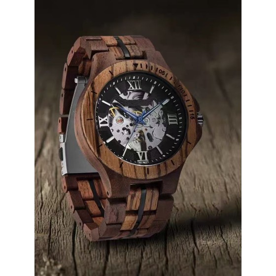 Automatic mechanical skeleton steel watch